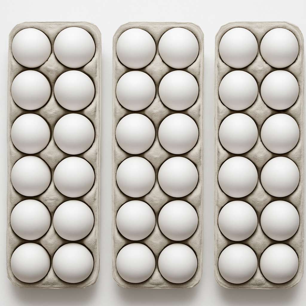 Variety of fresh eggs